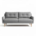 Gray fabric upholstered sofa with wooden legs 180 x 85 x 75cm