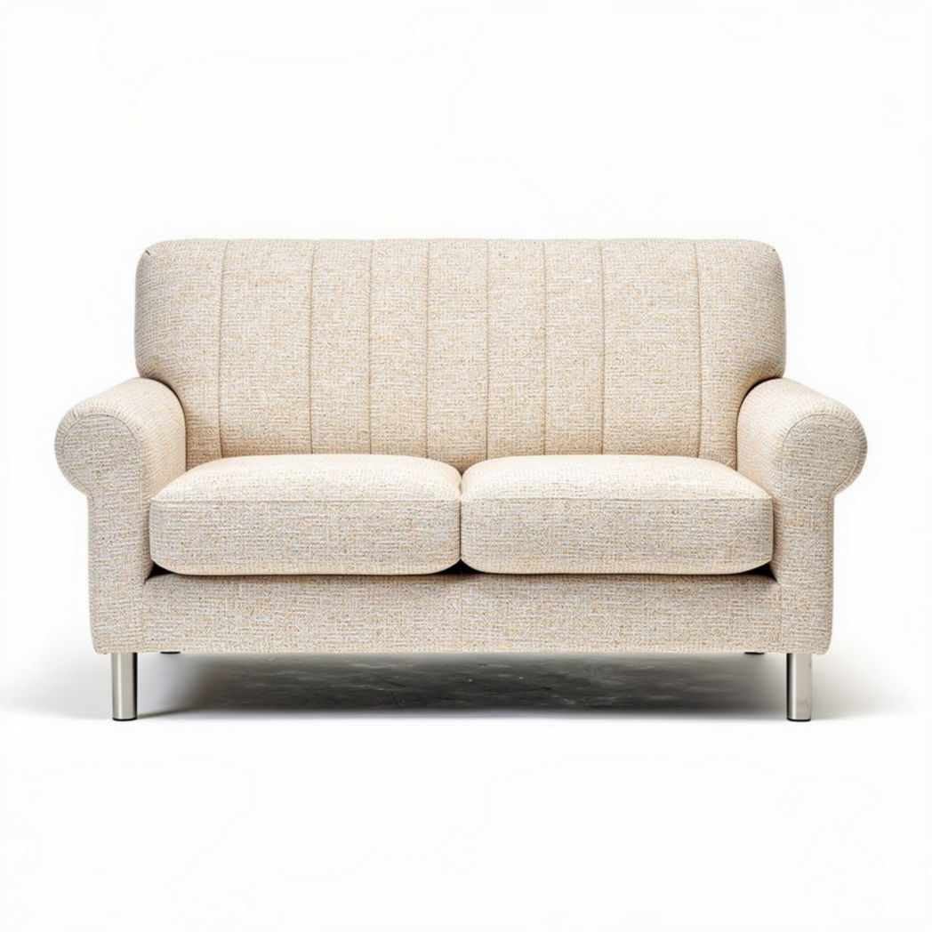 Two-seat sofa in beige fabric with a modern design 180 x 90 x 85cm