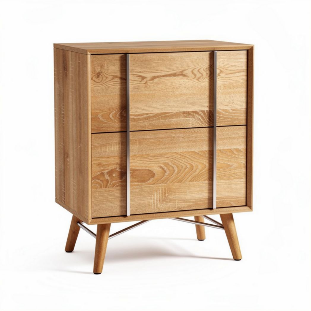 Wooden storage cabinet with four drawers for living room or bedroom 60 x 40 x 80cm