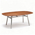 Dining table with wooden top and metal legs 200 x 100 x 75cm