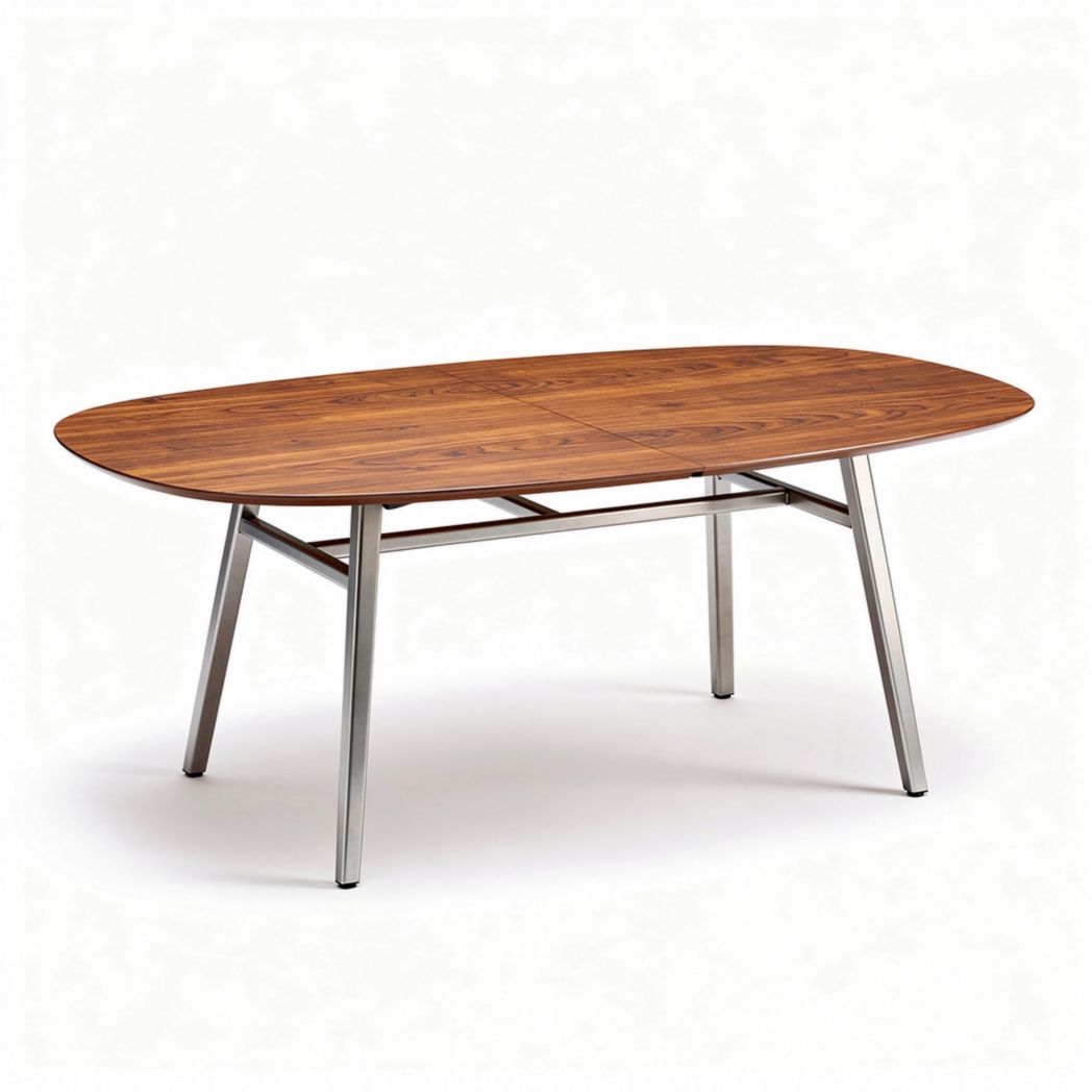 Dining table with wooden top and metal legs 200 x 100 x 75cm