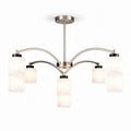 Brushed nickel chandelier with frosted glass shades for dining room 50 x 50 x 25cm